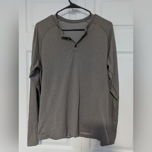 Men's Tan/Gray Long Sleeve Shirt